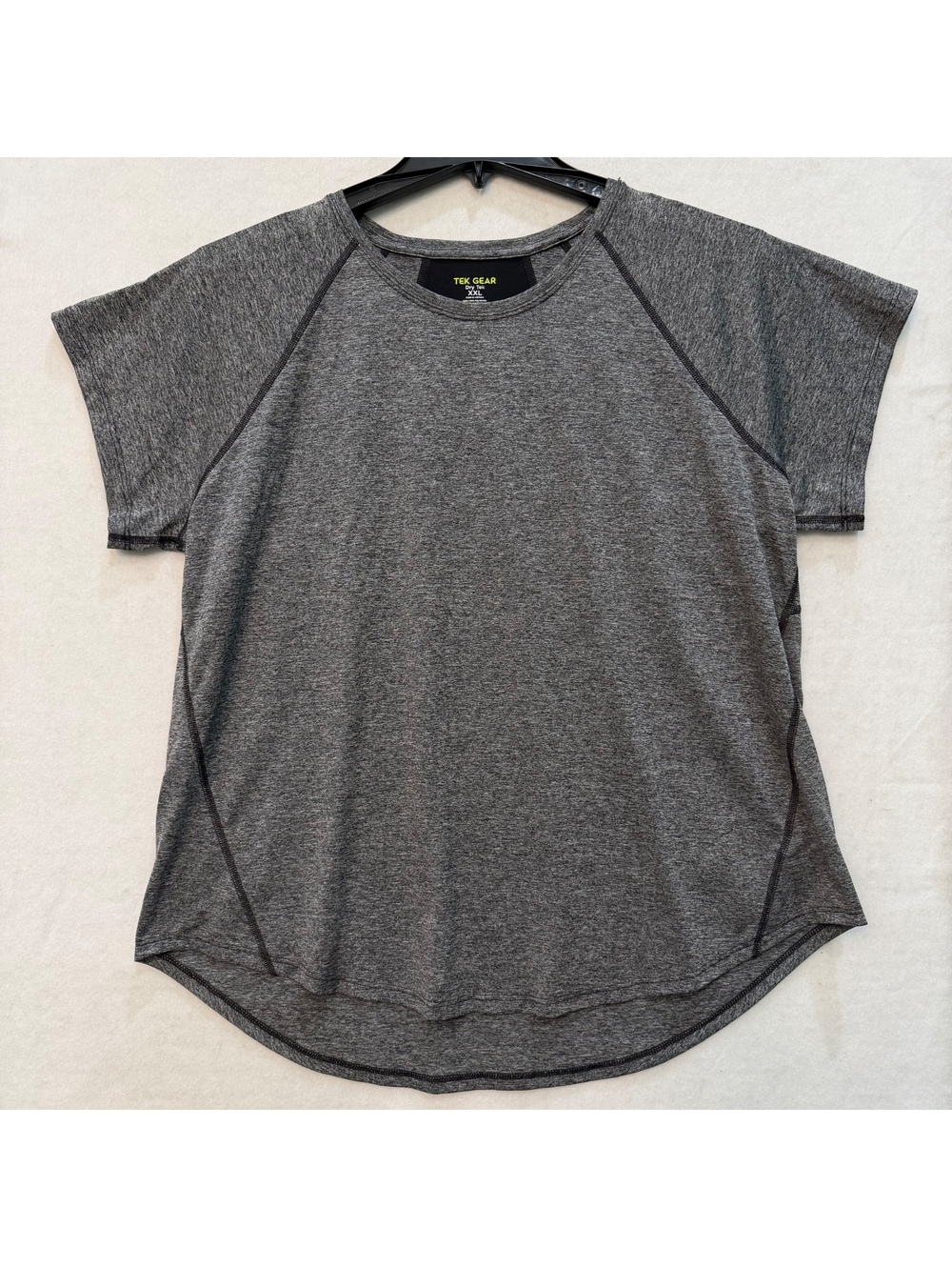 Tek Gear Workout Gear Women's 2XL Tee Shirt Active Heather Gray Drop Hem S/S